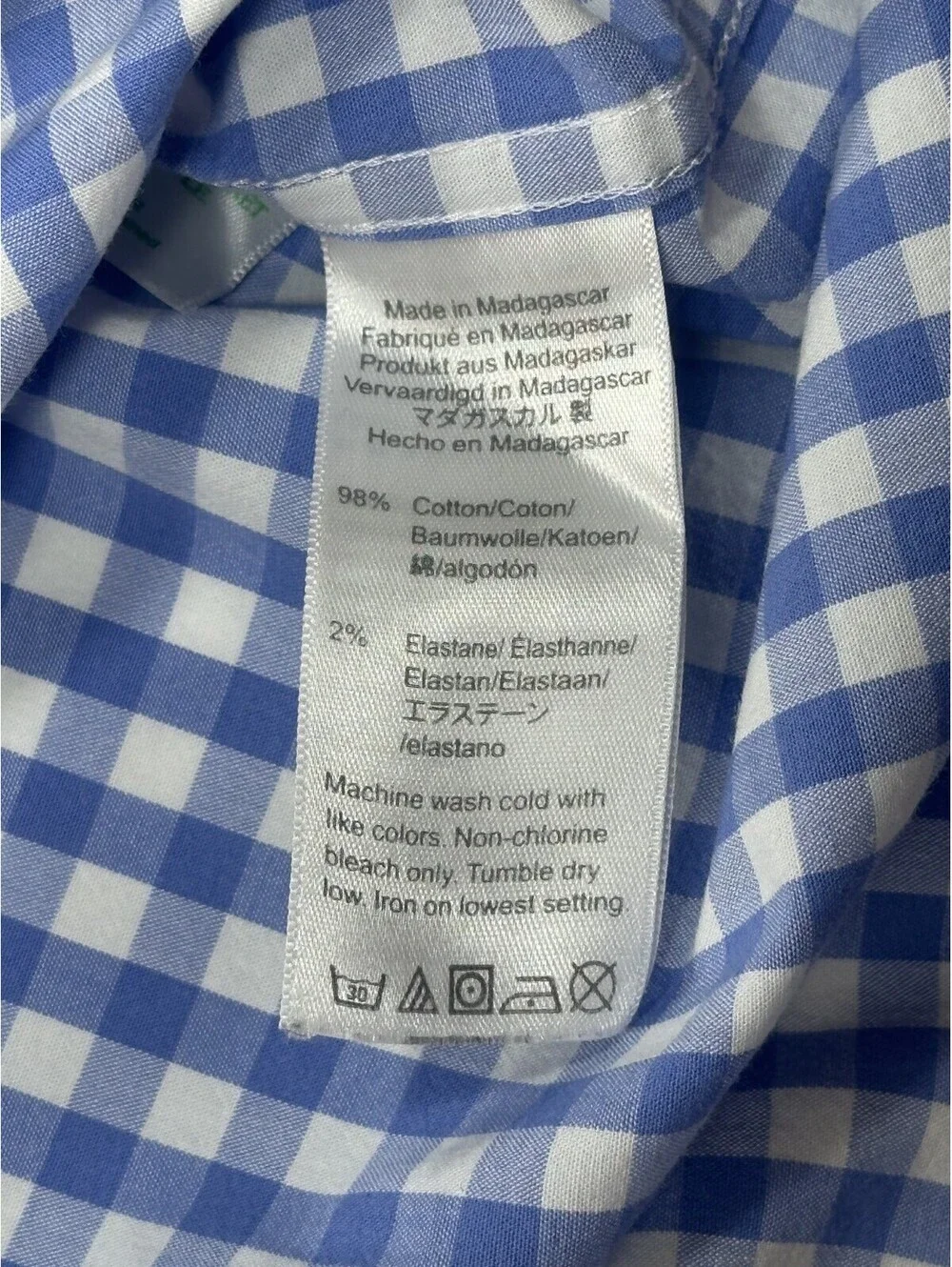 J Crew Classic Flex Washed Checked Button Up Blue Mens M